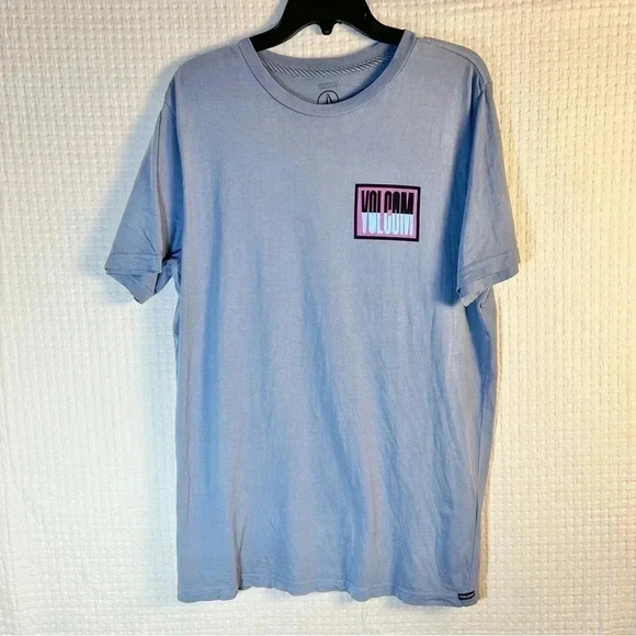Volcom T Shirt Mens Medium Modern Fit Pullover Short Sleeve Crew Neck Blue - Picture 1 of 9